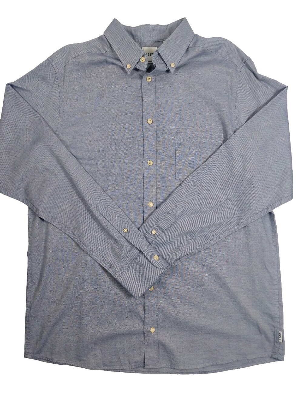 ROWM Men's Light Blue Button-Down Oxford Shirt Coastal Casual Quiet Luxury Sz LT